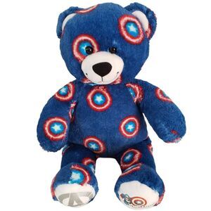 Blue Build-A-Bear Captain America Plush Marvel Avengers Steve Teddy Bear